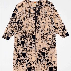 FarmRio NWT B&W Midnight Leopard Fleece Cardigan-Easy fit, V neck